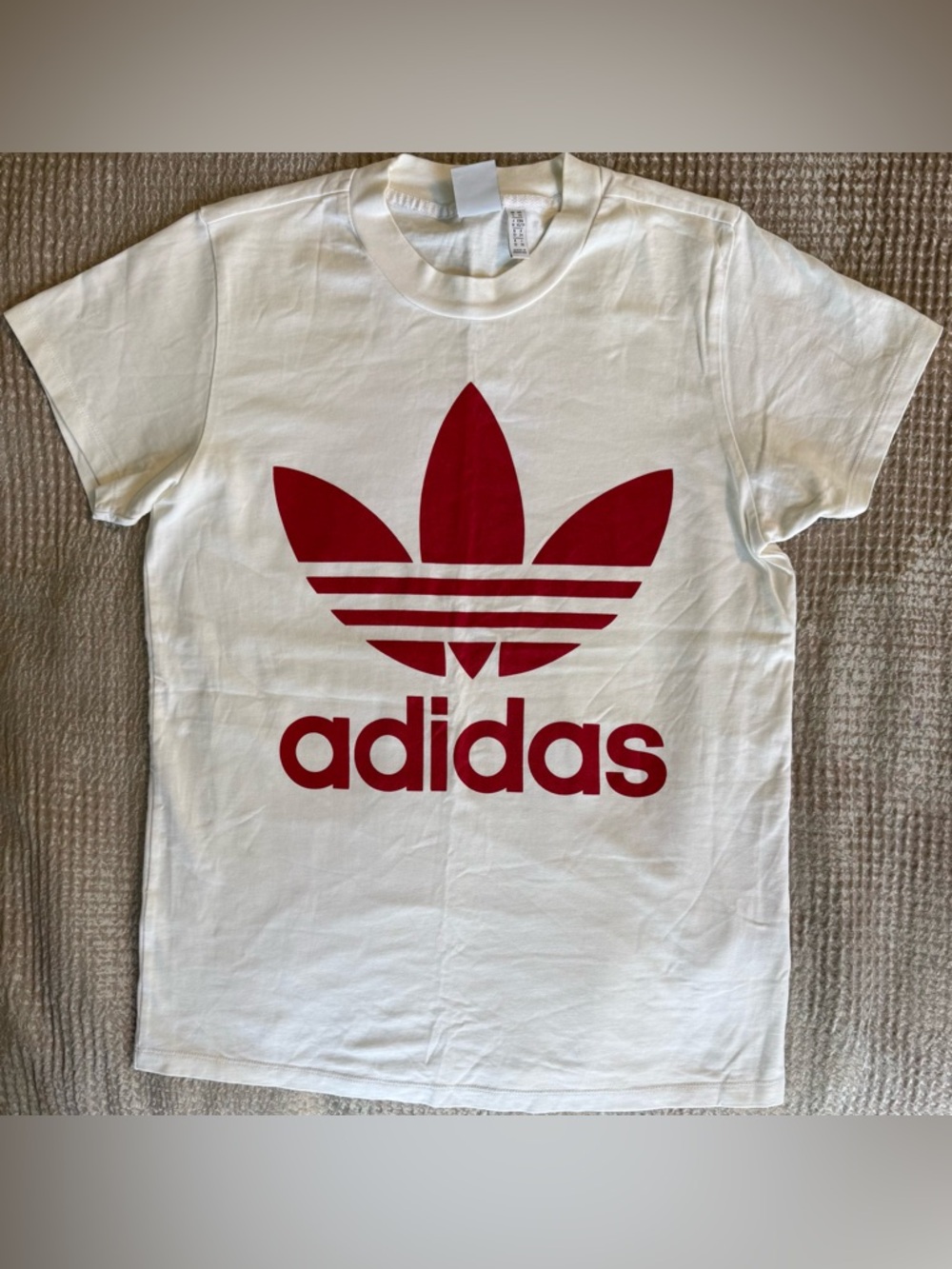 Adidas Originals Big Trefoil Graphic Tee White Red XS Streetwear Tee